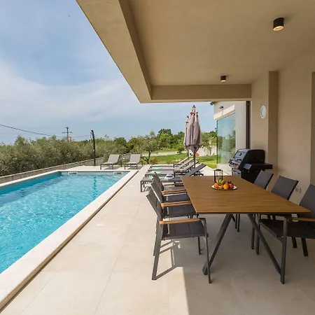 Prázdninový dům Neue Und Hundefreundliche Mit Panorama-meerblick, Privatpool, Grillbereich, Babybett, Waschmaschine Višnjan
